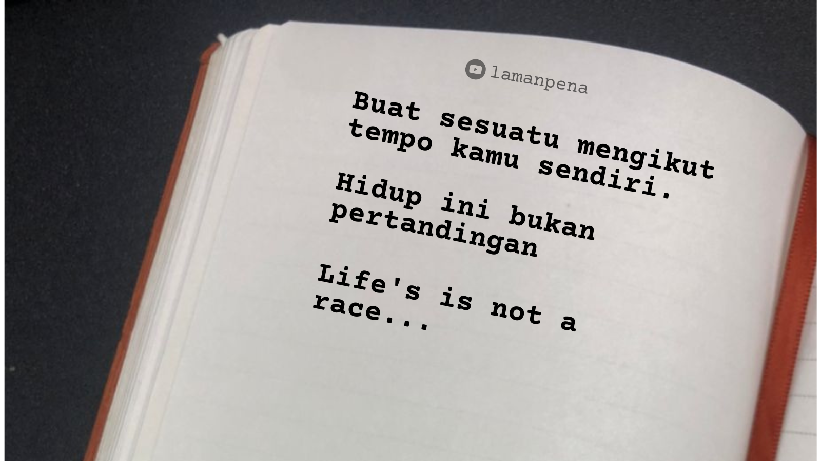 MOTIVASI : HIDUP INI BUKAN PERTANDINGAN