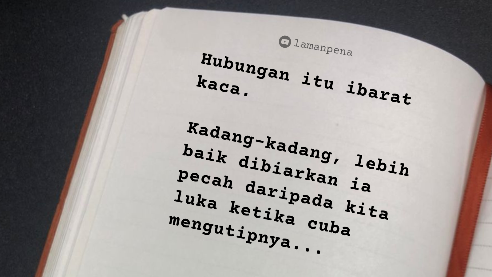 CINTA : HUBUNGAN ITU IBARAT KACA